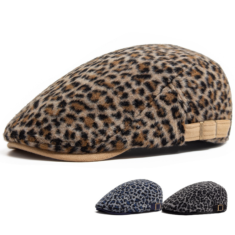1pc Women Men Leopard Print Fl - Newsboy Cap Ivy ulasan dan harga